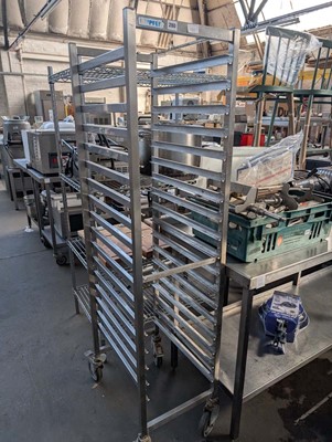 Lot 280 - 38cm Hupfer mobile tray trolley