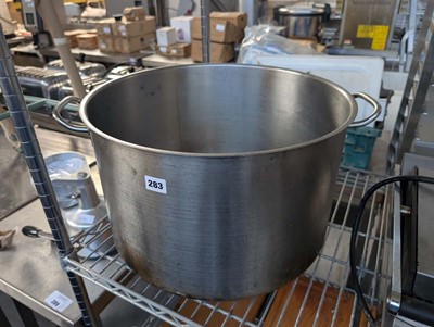 Lot 283 - 47cm diameter stainless steel cooking pot with...