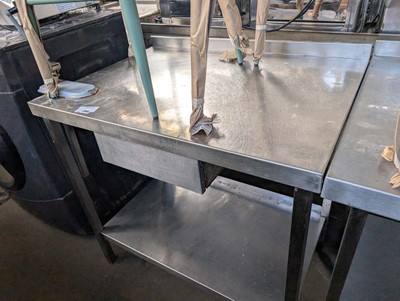 Lot 290 - 90cm stainless steel preparation table with...