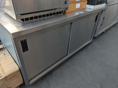 Lot 86 - 160cm gas hot cupboard with sliding cupboards...