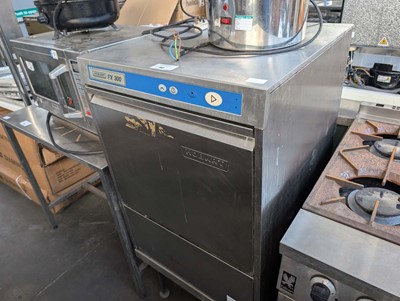 Lot 90 - 60cm Hobart FX 300 drop front dishwasher on stand