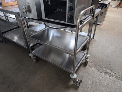 Lot 306 - 85cm stainless steel mobile 3 tier trolley