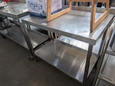 Lot 308 - 100cm stainless steel preparation table with...