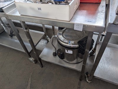 Lot 314 - 78cm stainless steel preparation table with...