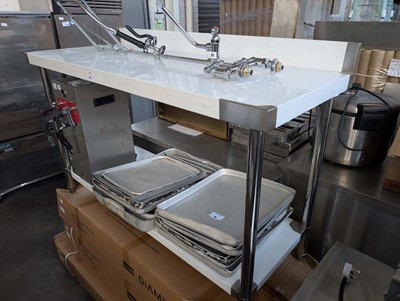 Lot 102 - 150cm stainless steel preparation table with...
