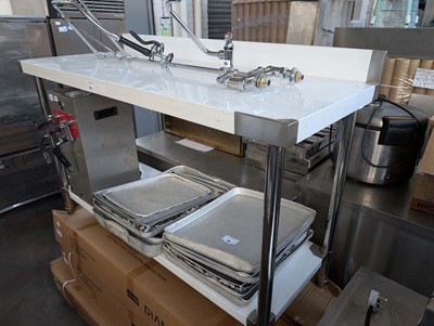 Lot 104 - 150cm stainless steel preparation table with...