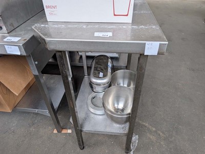 Lot 324 - 50cm stainless steel table with shelf under