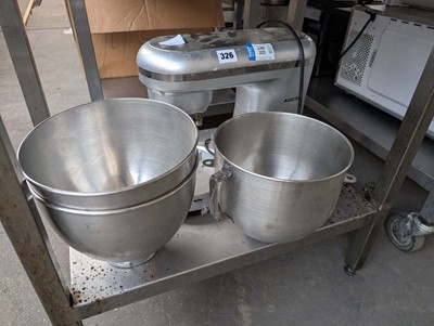 Lot 326 - Aucma mixer with 3 bowls, no attachments