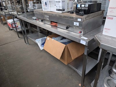 Lot 333 - 210cm stainless steel preparation table with...
