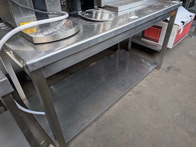 Lot 347 - 140cm Giga stainless steel table with shelf under