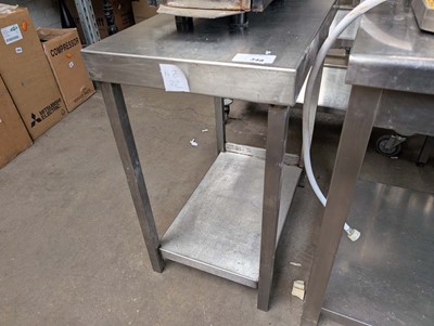 Lot 348 - 40cm low level stainless steel table with...