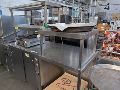 Lot 124 - 170cm stainless steel chefs pass with gantry...