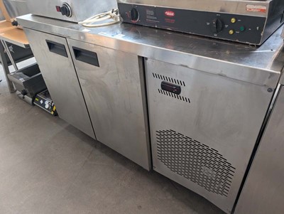 Lot 359 - 134cm 2 door counter fridge