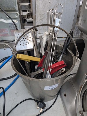 Lot 375 - Catering bucket containing assorted utensils