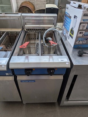 Lot 394 - 45cm electric blue seal twin tank fryer with...