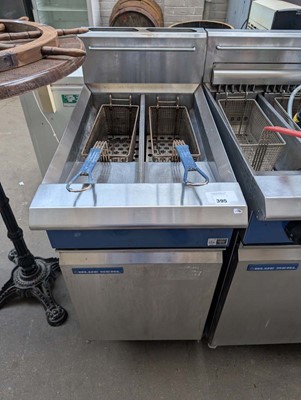 Lot 395 - 45cm gas blue seal twin tank fryer with baskets