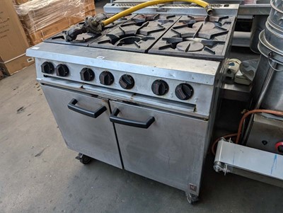Lot 139 - 90cm gas Falcon 6 burner cooker with 2 door...