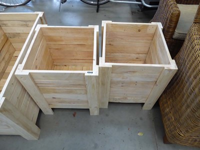 Lot 4048 - Two timber square garden planters