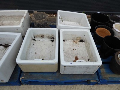 Lot 4121 - 3 assorted butler sinks plus a concrete garden...