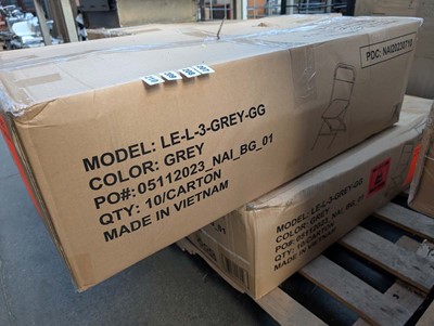 Lot 207 - Box of 10 folding grey chairs