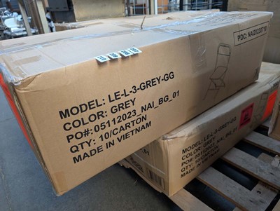 Lot 208 - Box of 10 folding grey chairs