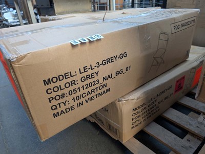 Lot 209 - Box of 10 folding grey chairs