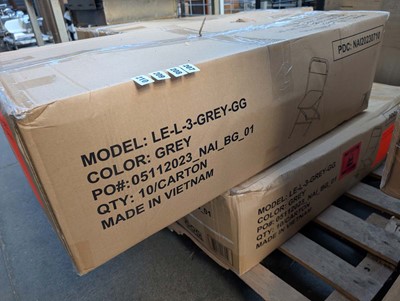 Lot 210 - Box of 10 folding grey chairs