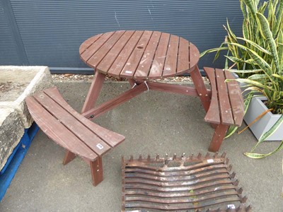 Lot 4129 - Wooden slatted garden picnic bench