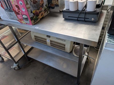 Lot 157 - 120cm stainless steel preparation table with 2...