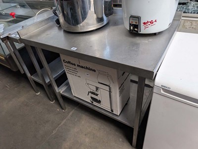 Lot 165 - 100cm stainless steel preparation table with...