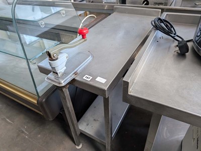 Lot 167 - 35cm stainless steel preparation table with...