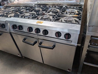 Lot 223 - 90cm gas Falcon 6 burner cooker with 2 door...