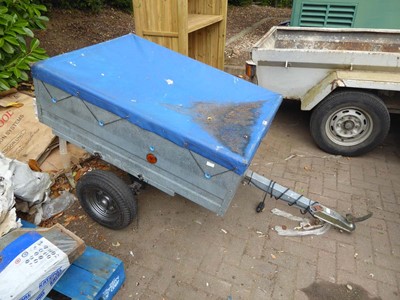 Lot 4156 - Single-axle galvanized box trailer with cover