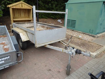 Lot 4158 - Indespension twin-axled trailer, bed: approx....
