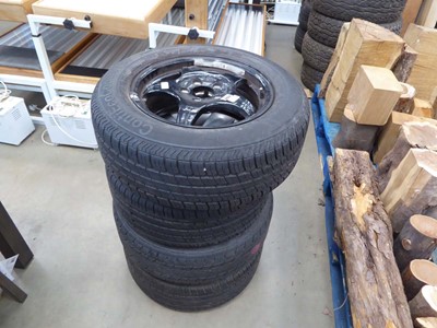 Lot 4109 - Four assorted alloy wheels with tyres