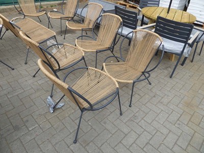 Lot 4167 - 4x rattan-effect single-seater garden chairs