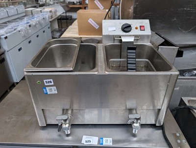 Lot 526 - 55cm twin tank fryer