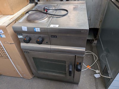 Lot 527 - 60cm electric Lincat 2 ring stove with single...