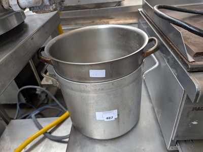 Lot 487 - 2 aluminium saucepans with lids