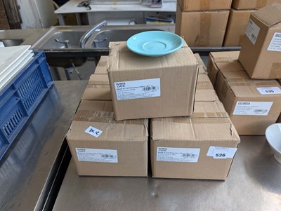 Lot 536 - 7 boxes of 12 flat saucers, 13.5cm (84 in total)