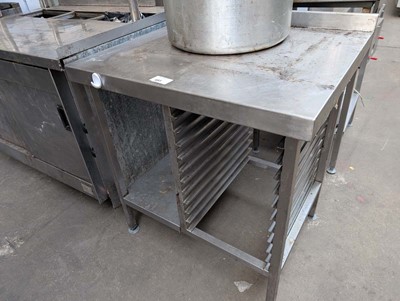 Lot 493 - 82cm stainless steel preparation table with...