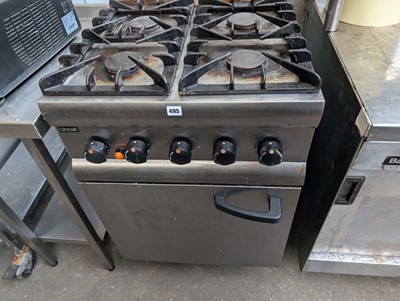 Lot 495 - 60cm gas Lincat 4 ring stove with oven under