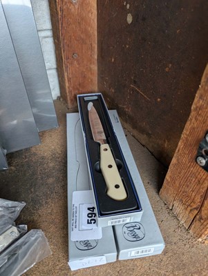 Lot 594 - 3 Broggi knives in boxes
