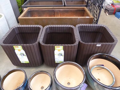 Lot 4249 - 3 Keter recycled cube garden planters