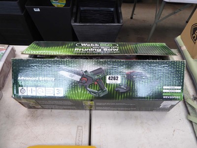 Lot 4262 - Webb Eco cordless 20v 15cm, pruning saw with...