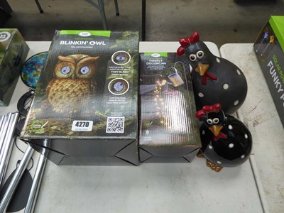 Lot 4270 - Smart Solar solar powered blinking owl, a...