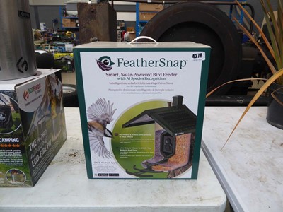 Lot 4278 - Feather snap Smart Solar powered bird feeder...