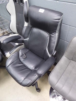 Lot 4355 - Leather effect swivel office chair