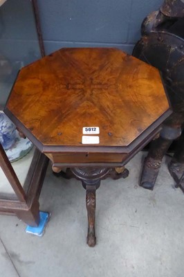 Lot 5012 - Victorian walnut trumpet form workbox