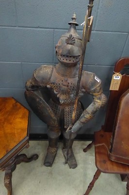 Lot 5013 - Small metal figure, knight and halberd